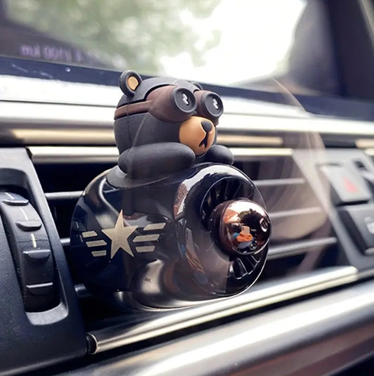 Auto Diffuser,Cartoon Bär Pilot Auto Lufterfrischer +12 Duftcaps