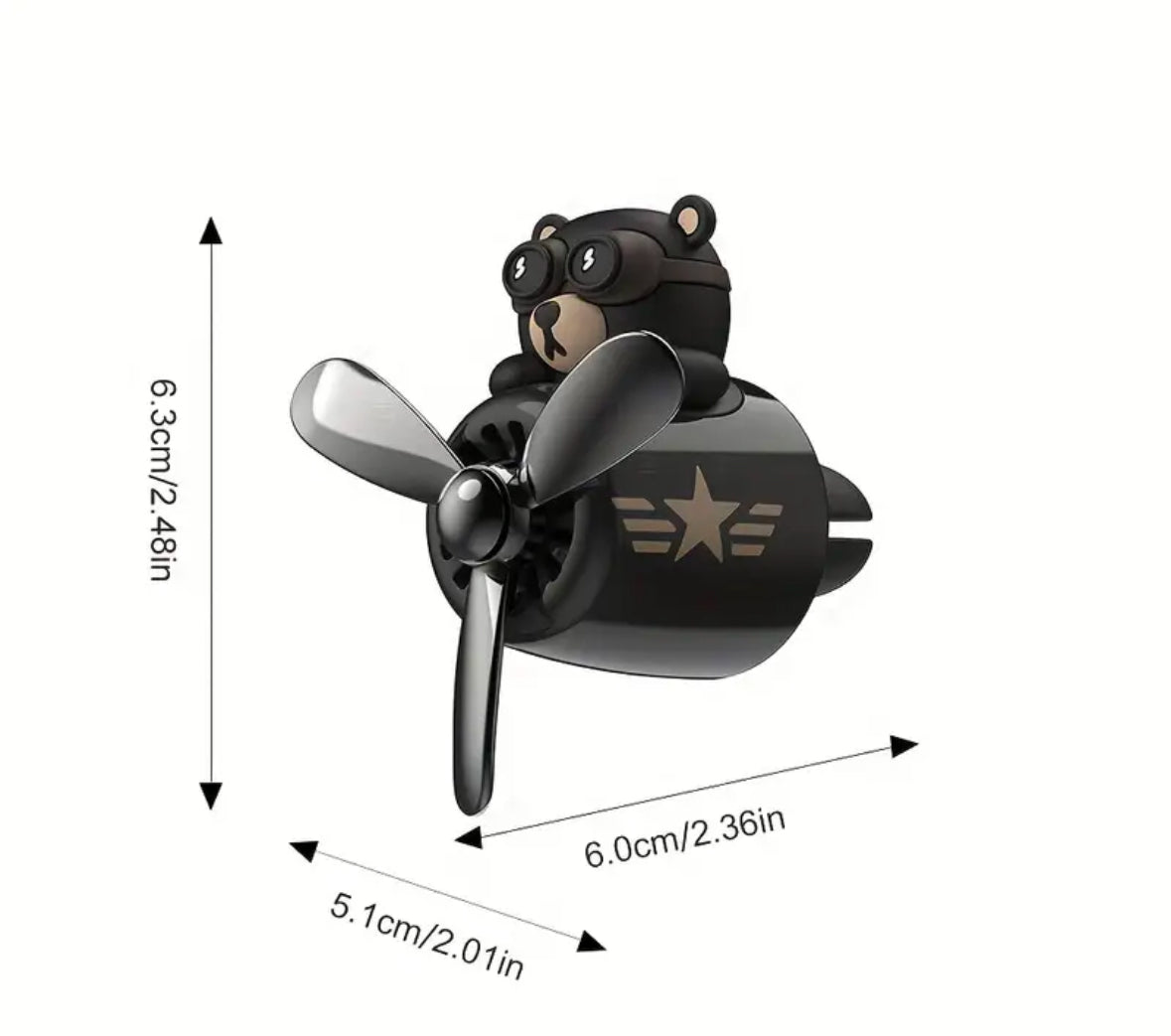 Auto Diffuser,Cartoon Bär Pilot Auto Lufterfrischer +12 Duftcaps